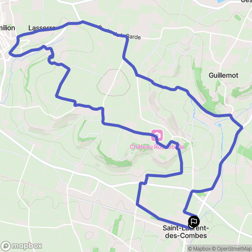 Saint-Laurent-des-Combes : carte du parcours de randonnée - France