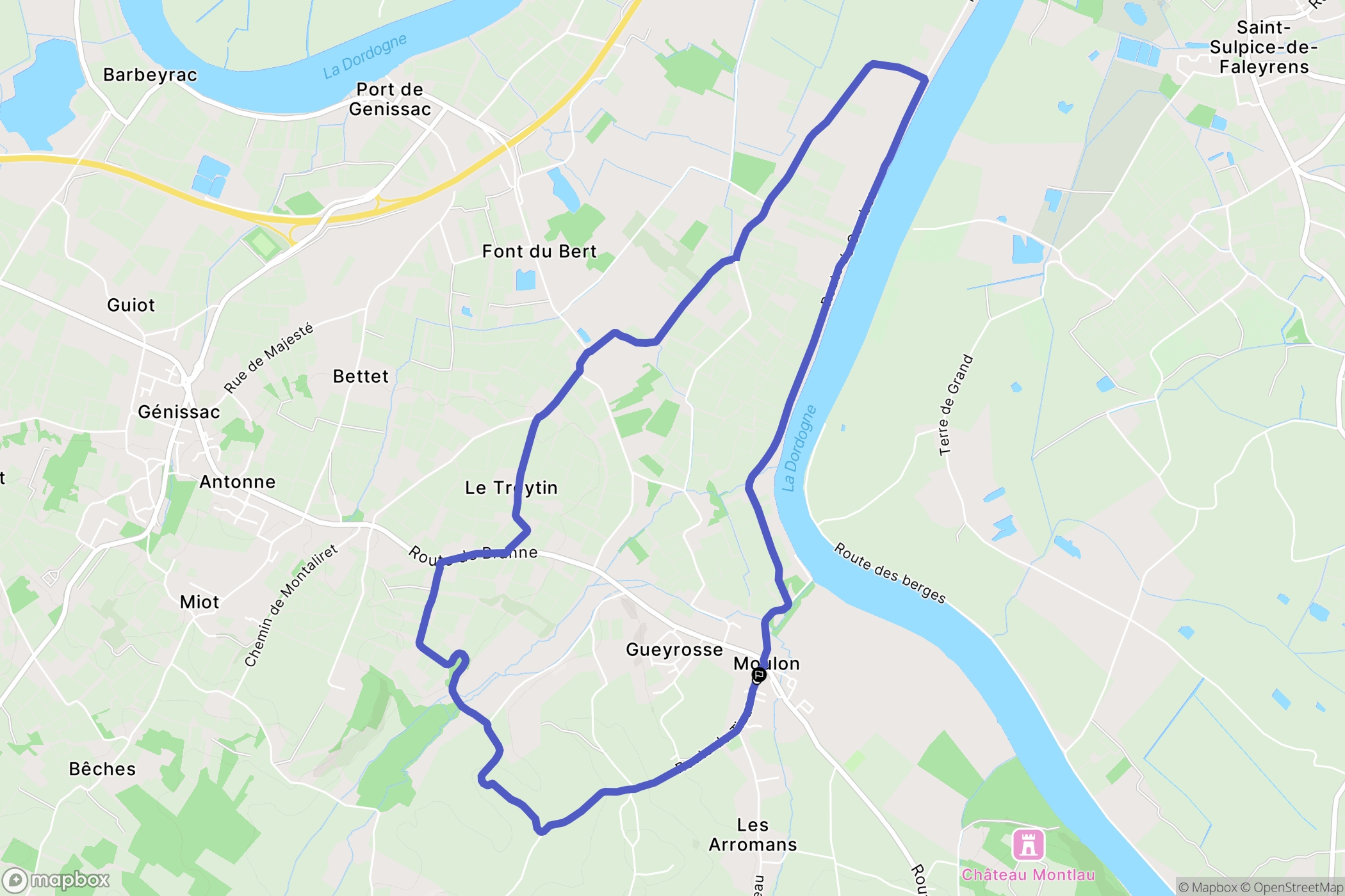 Moulon : carte du parcours de randonnée - France