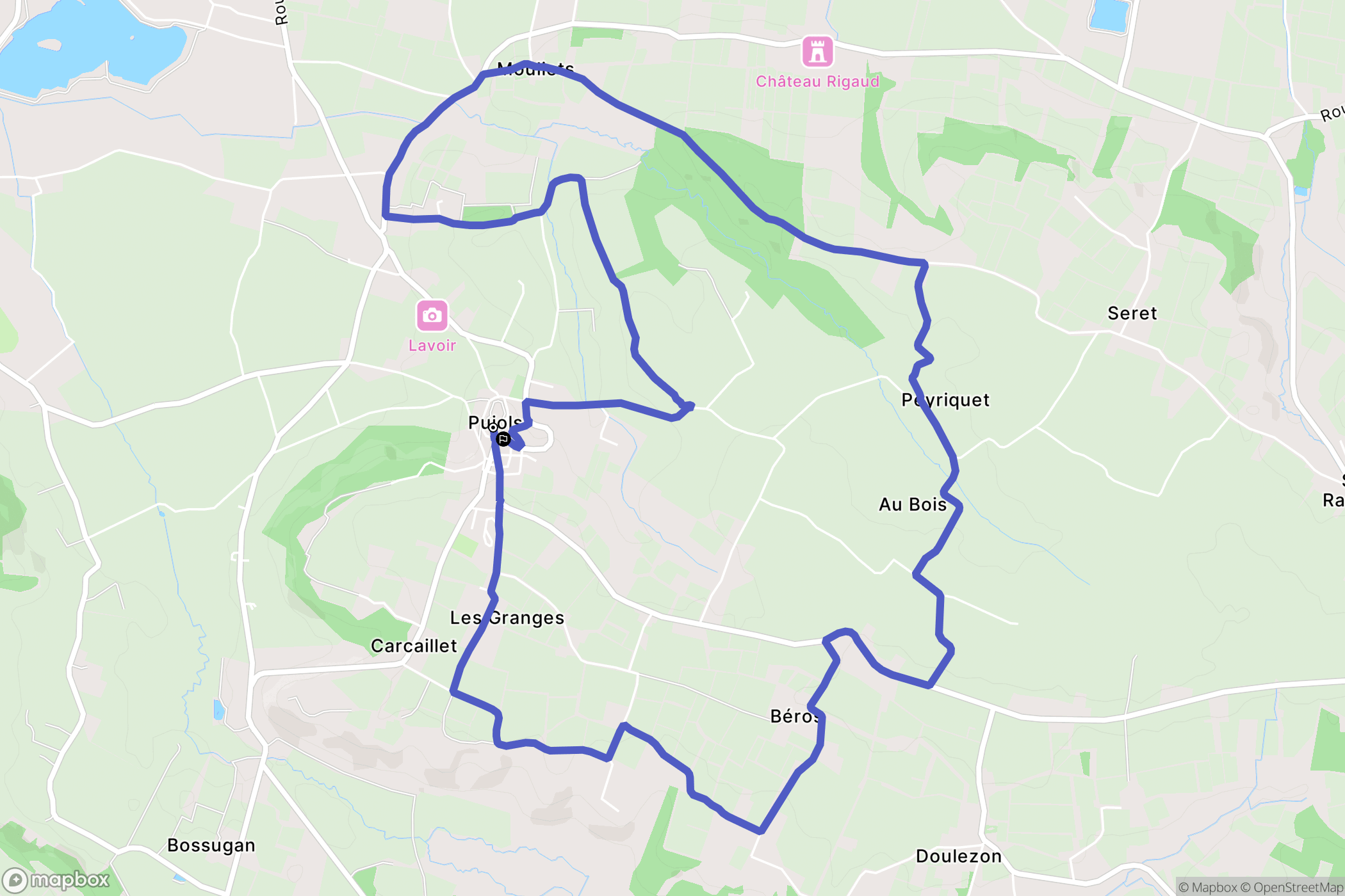 Pujols : carte du parcours de randonnée - France