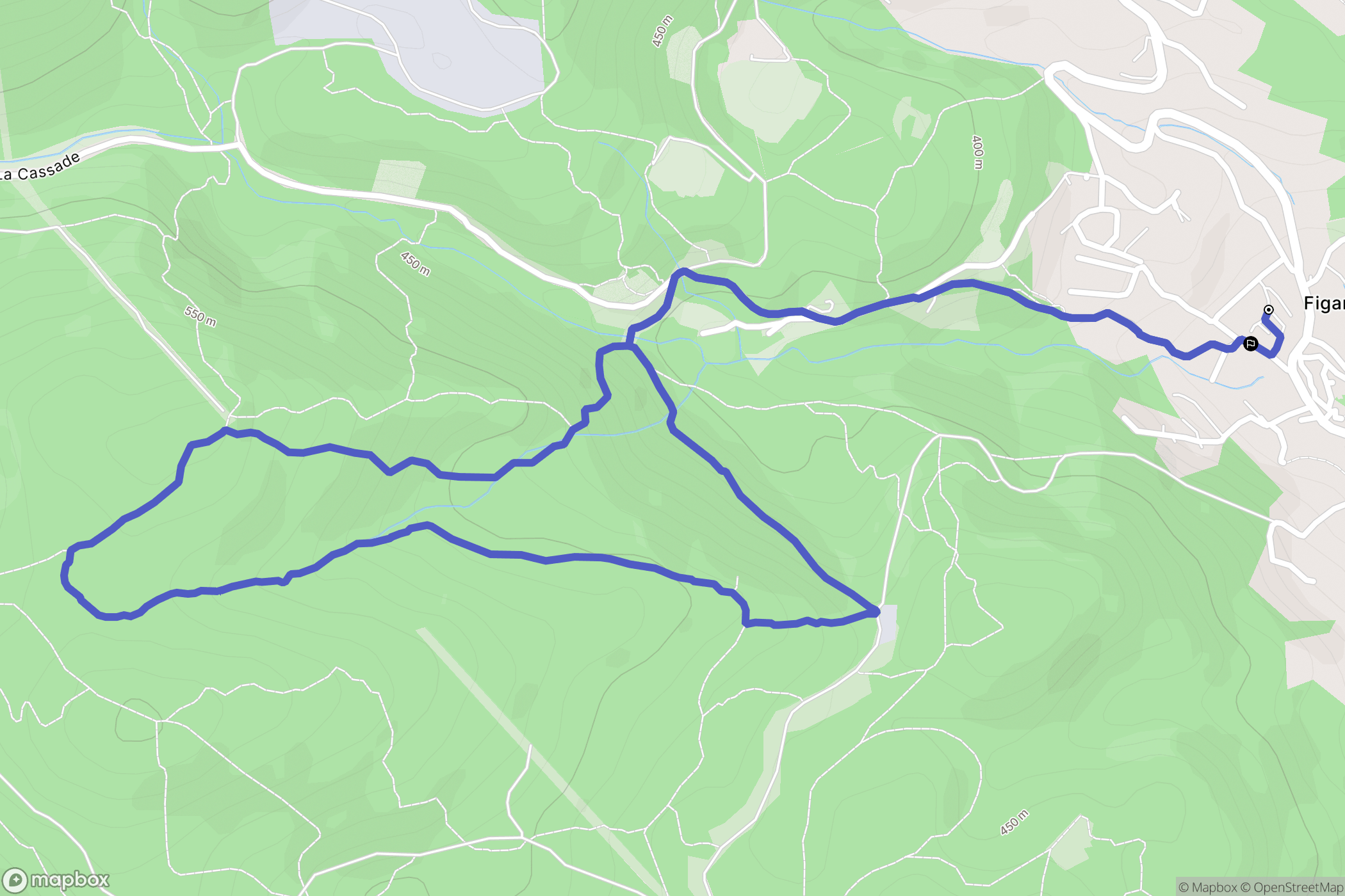 Figanières : carte du parcours de randonnée - France
