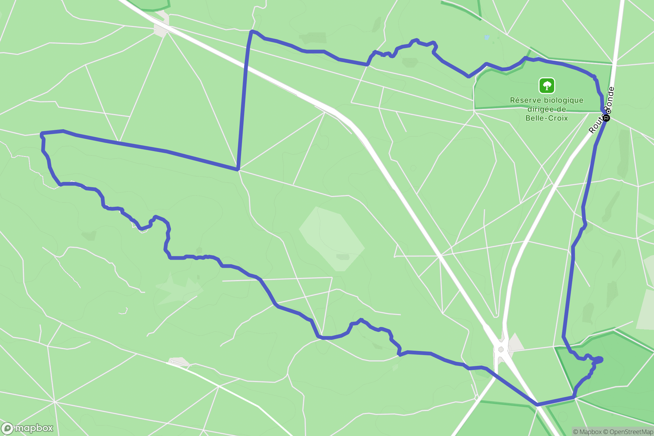 Fontainebleau : carte du parcours de randonnée - France