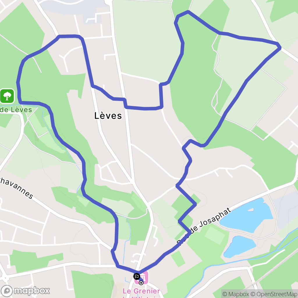 Lèves : carte du parcours de randonnée - France
