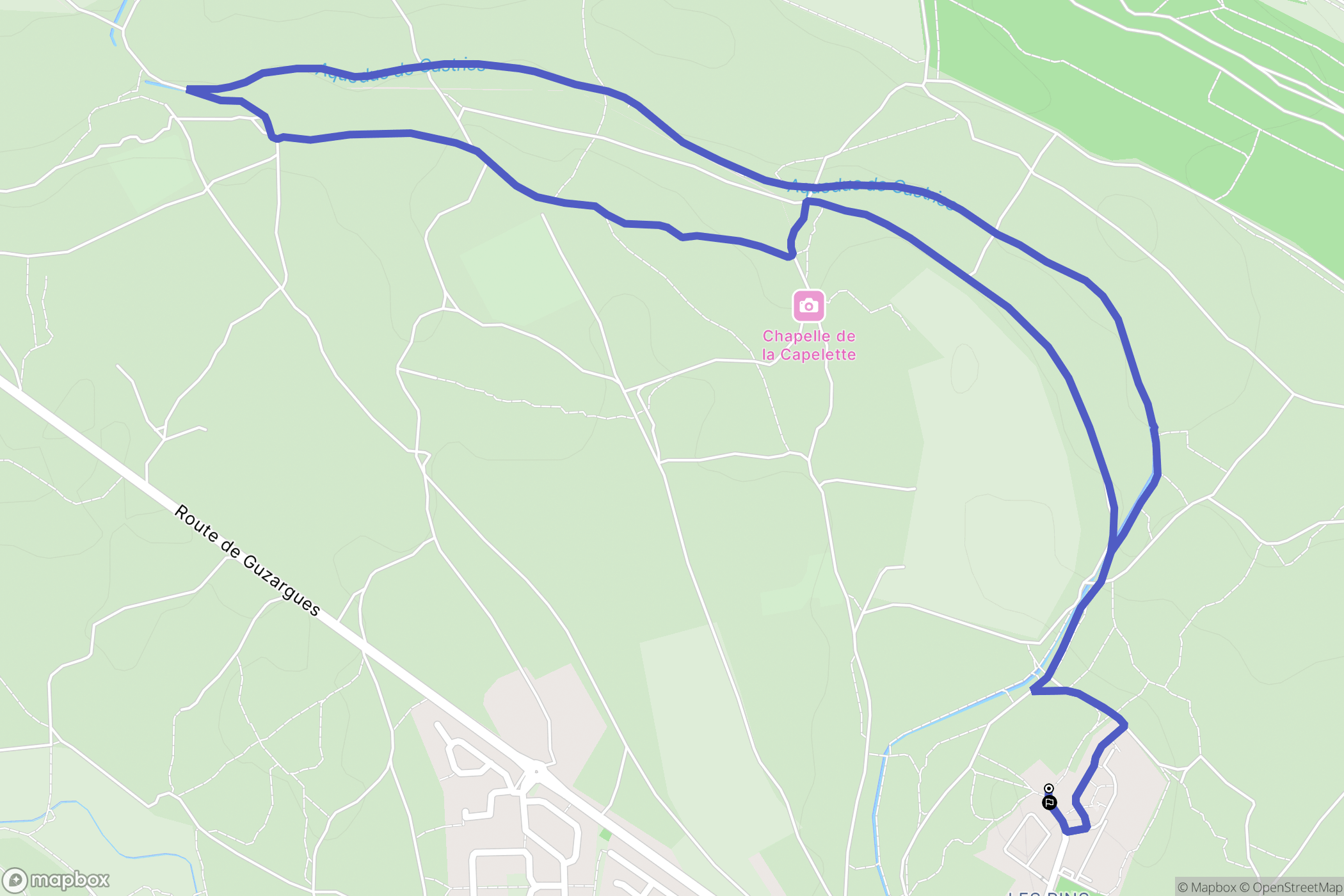 Le Mas des Cigales, Castries : carte du parcours de randonnée - France