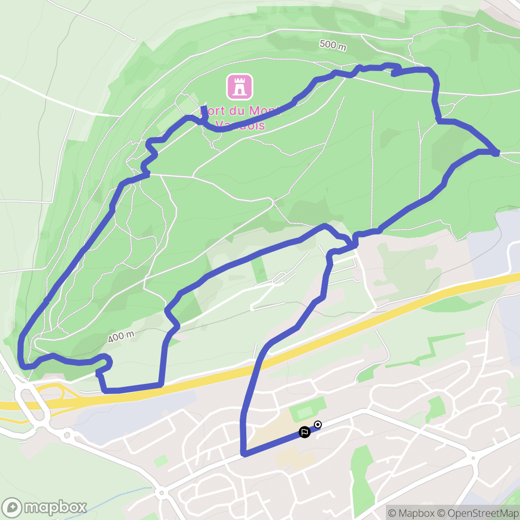 Héricourt : carte du parcours de randonnée - France