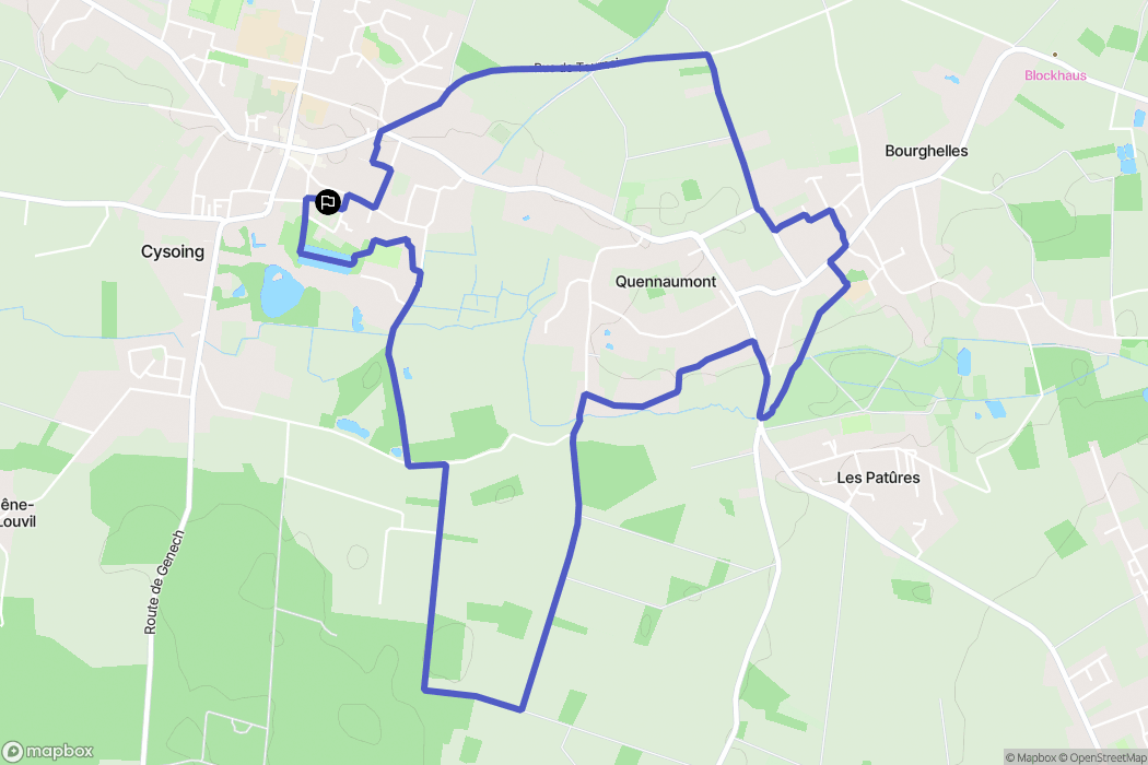 Cysoing : carte du parcours de randonnée - France
