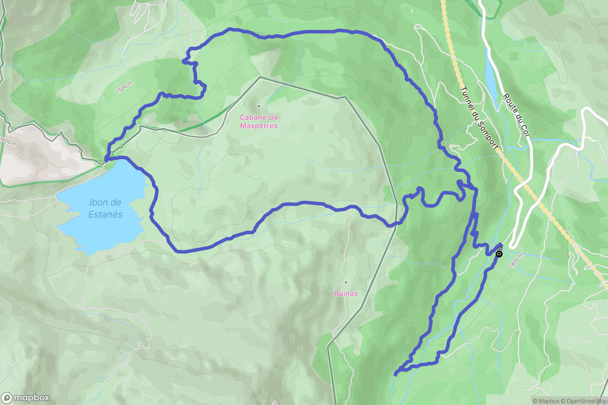 Urdos : carte du parcours de randonnée - France