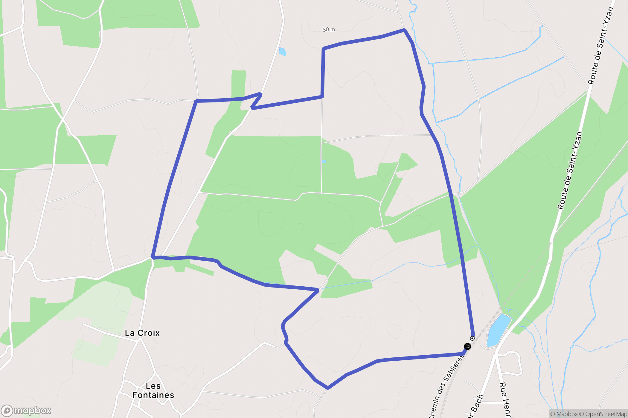 Saint-Yzan-de-Soudiac : carte du parcours de randonnée - France