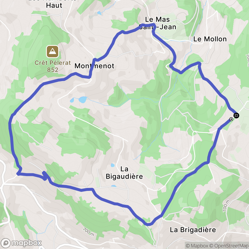 Saint-Julien-sur-Bibost : carte du parcours de randonnée - France
