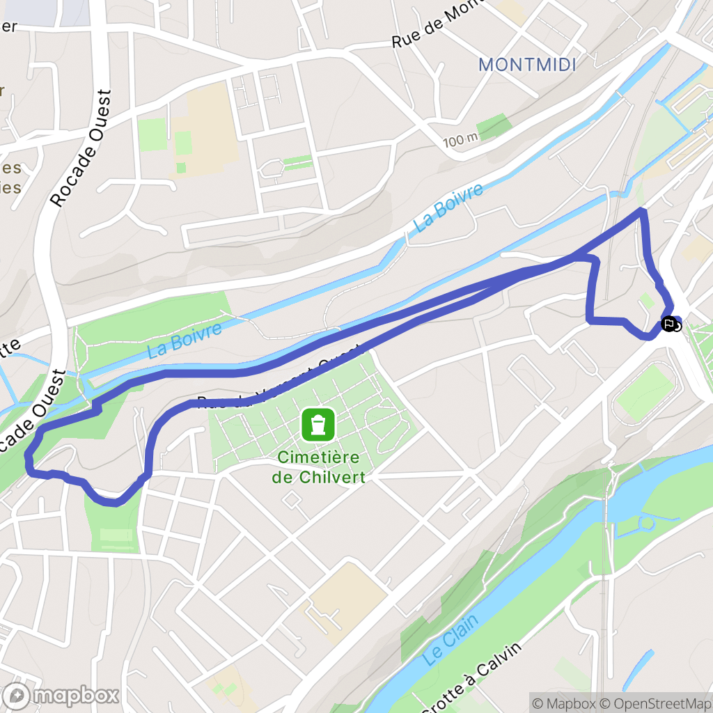 Poitiers : carte du parcours de randonnée - France