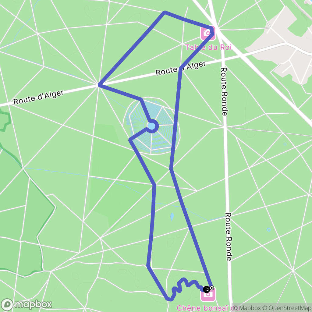 Fontainebleau : carte du parcours de randonnée - France