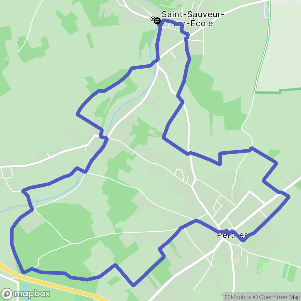 Saint-Sauveur-sur-Ecole : carte du parcours de randonnée - France