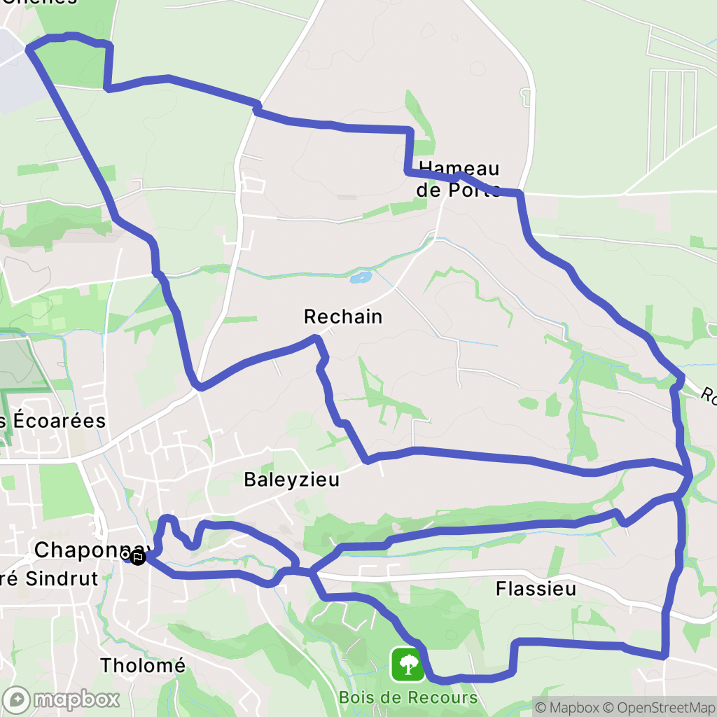 Chaponnay : carte du parcours de randonnée - France