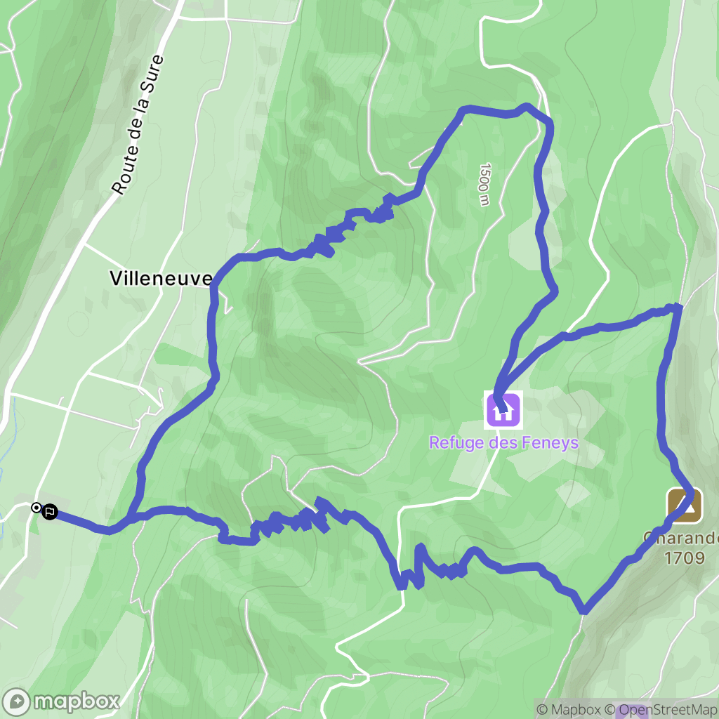 Autrans : carte du parcours de randonnée - France