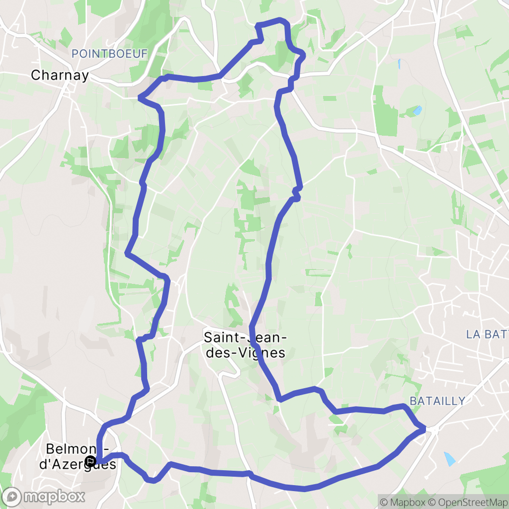 Belmont-d'Azergues : carte du parcours de randonnée - France
