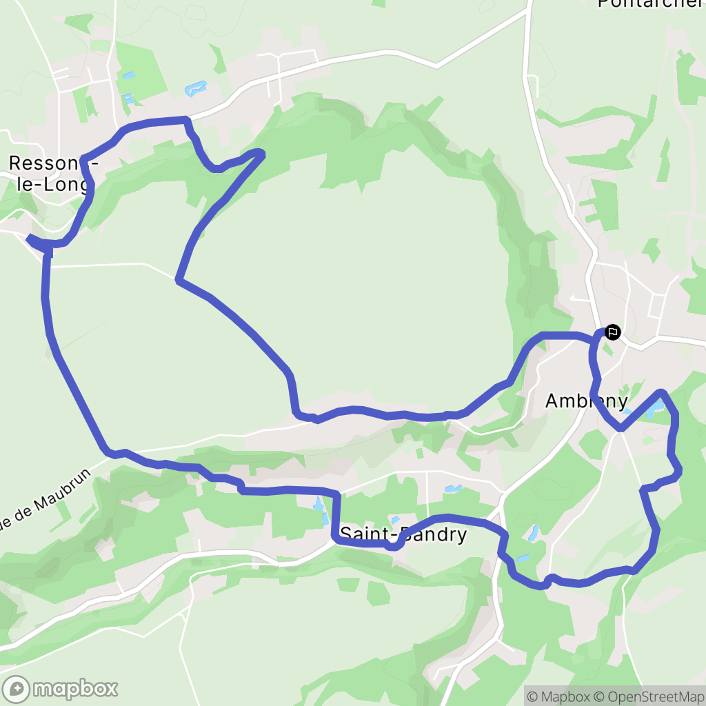 Ambleny : carte du parcours de randonnée - France
