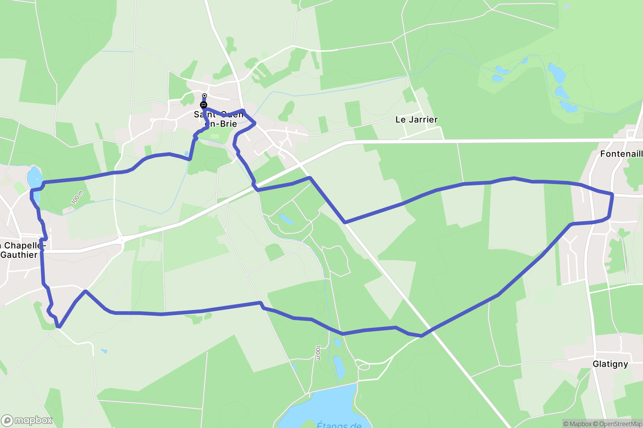 Saint-Ouen-en-Brie : carte du parcours de randonnée - France