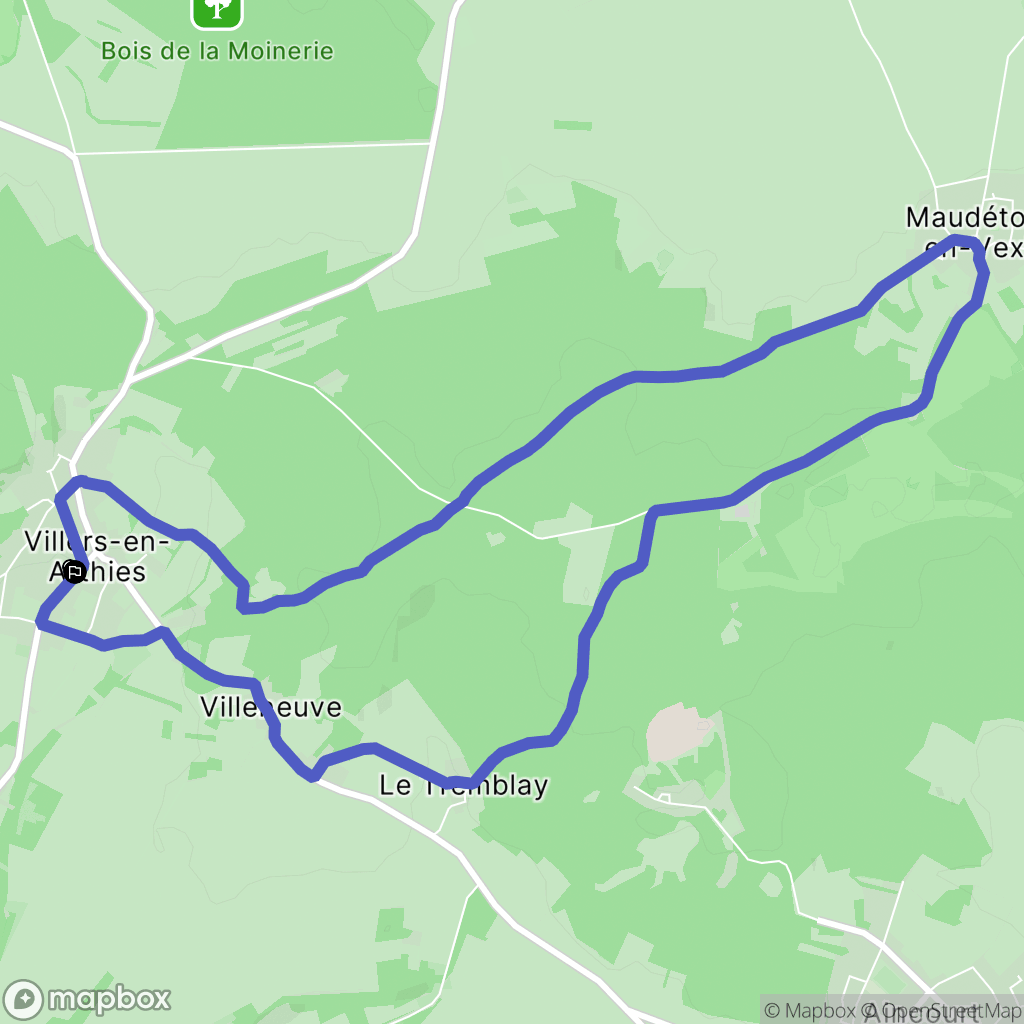 Villers-en-Arthies : carte du parcours de randonnée - France