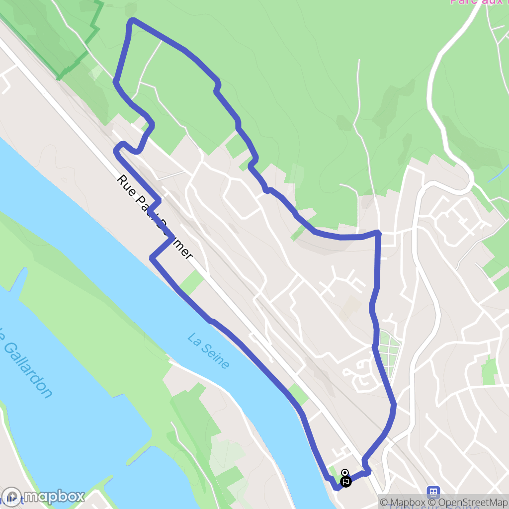 Triel-sur-Seine : carte du parcours de randonnée - France