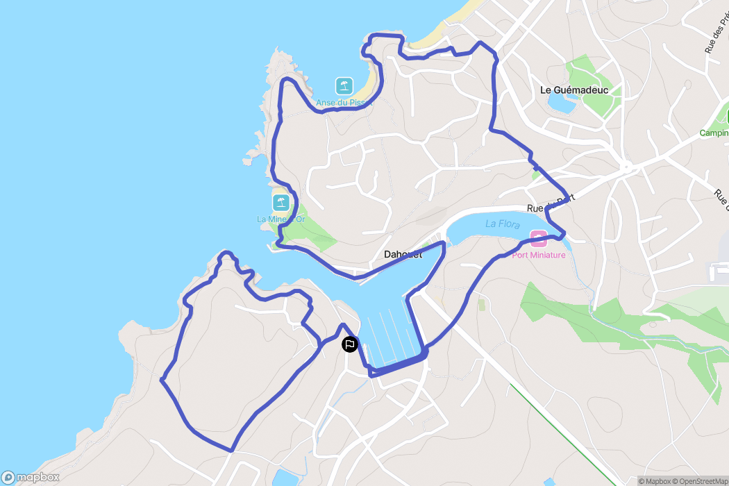Dahouët : carte du parcours de randonnée - France