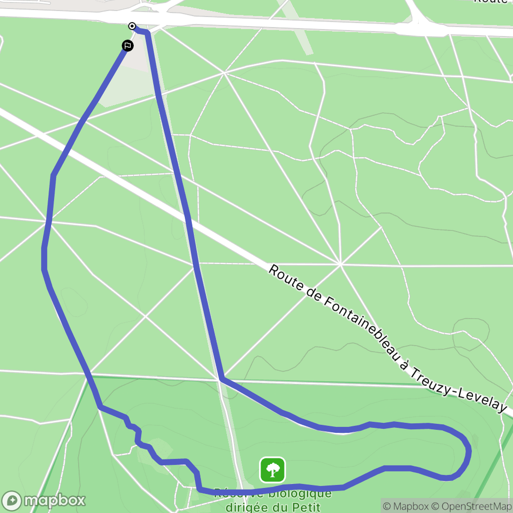 Fontainebleau : carte du parcours de randonnée - France