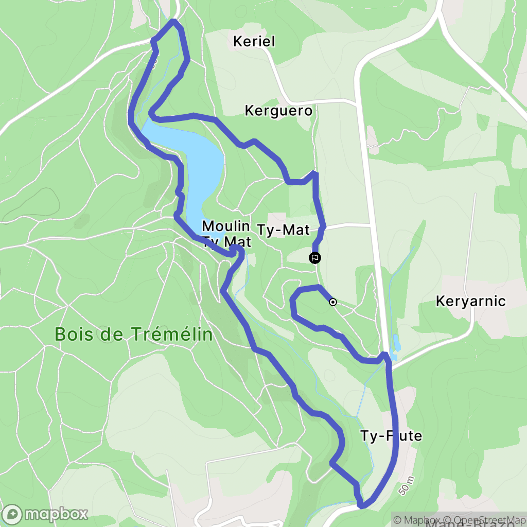 Inzinzac-Lochrist : carte du parcours de randonnée - France