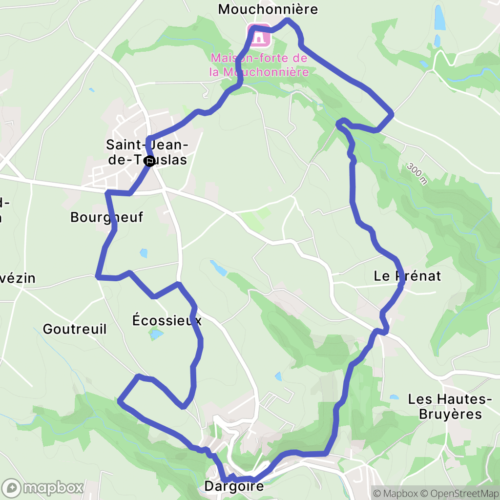 Saint-Jean-de-Touslas : carte du parcours de randonnée - France