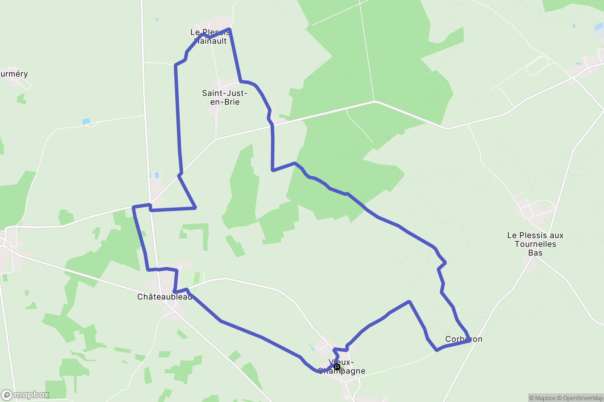 Vieux-Champagne : carte du parcours de randonnée - France