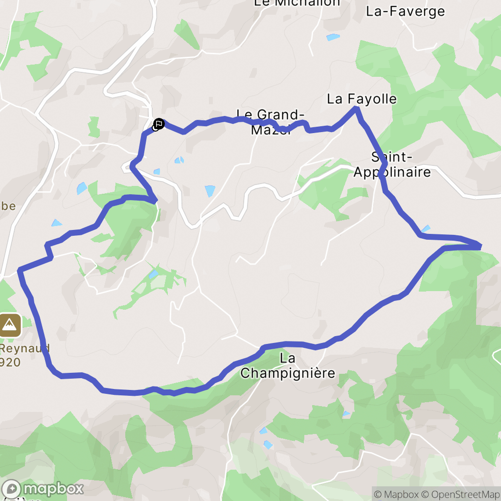 Larajasse : carte du parcours de randonnée - France