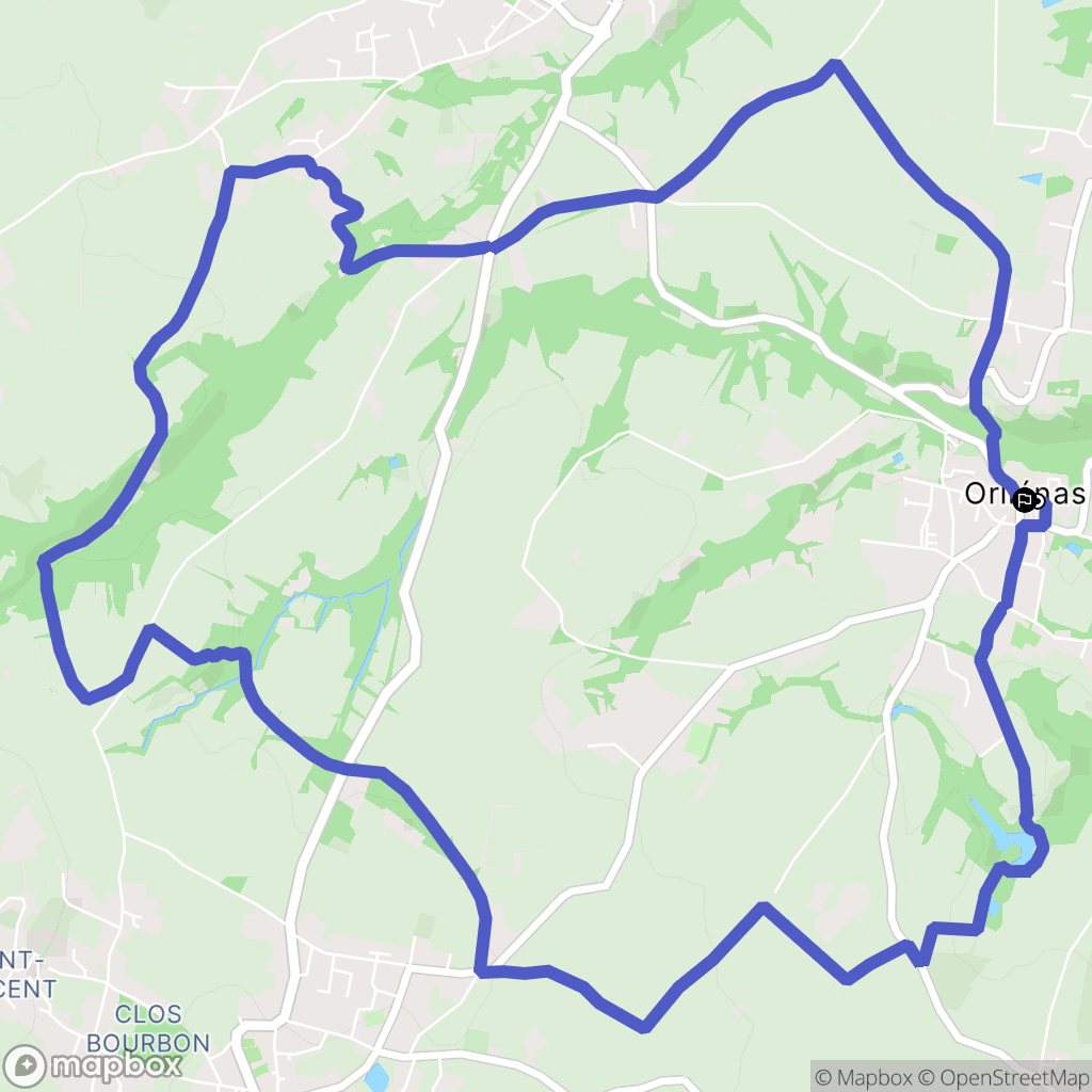 Orliénas : carte du parcours de randonnée - France