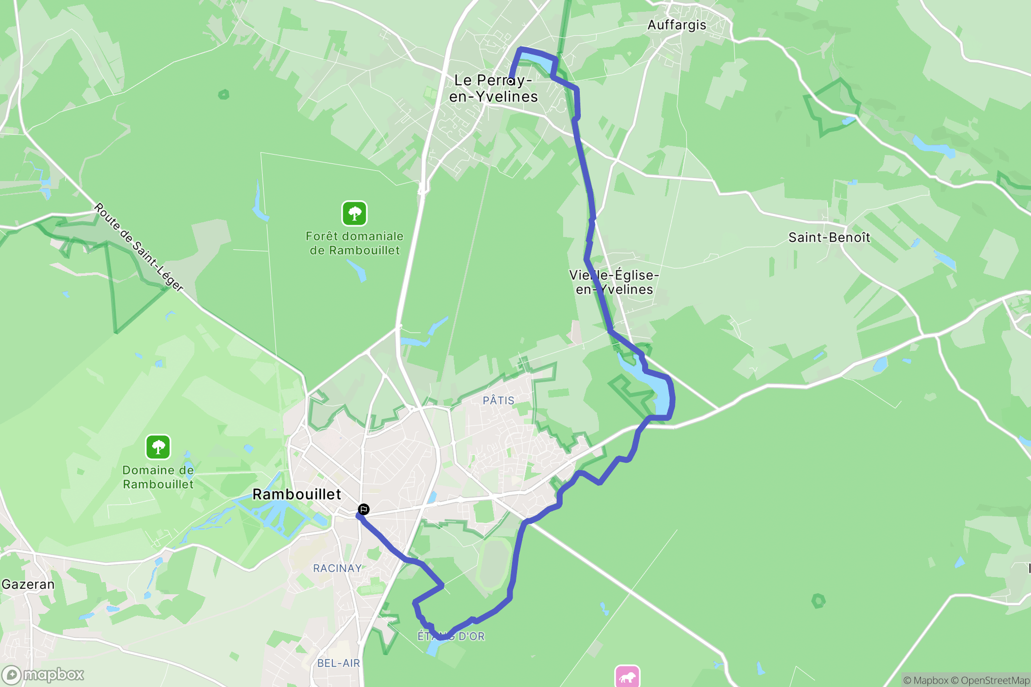 Le Perray-en-Yvelines : carte du parcours de randonnée - France