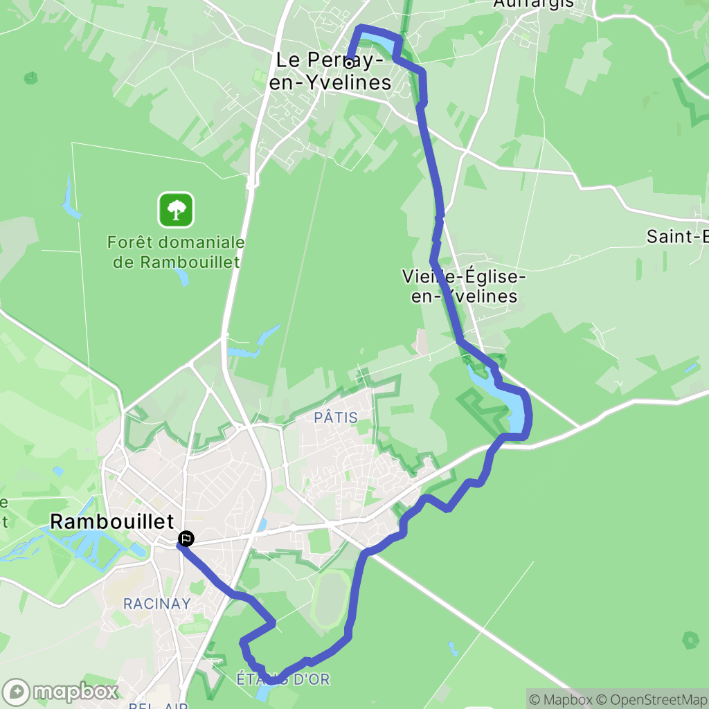 Le Perray-en-Yvelines : carte du parcours de randonnée - France
