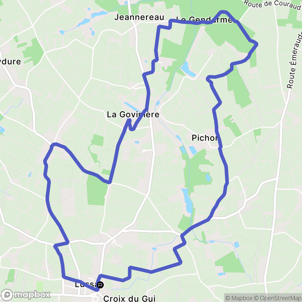 Lussac : carte du parcours de randonnée - France