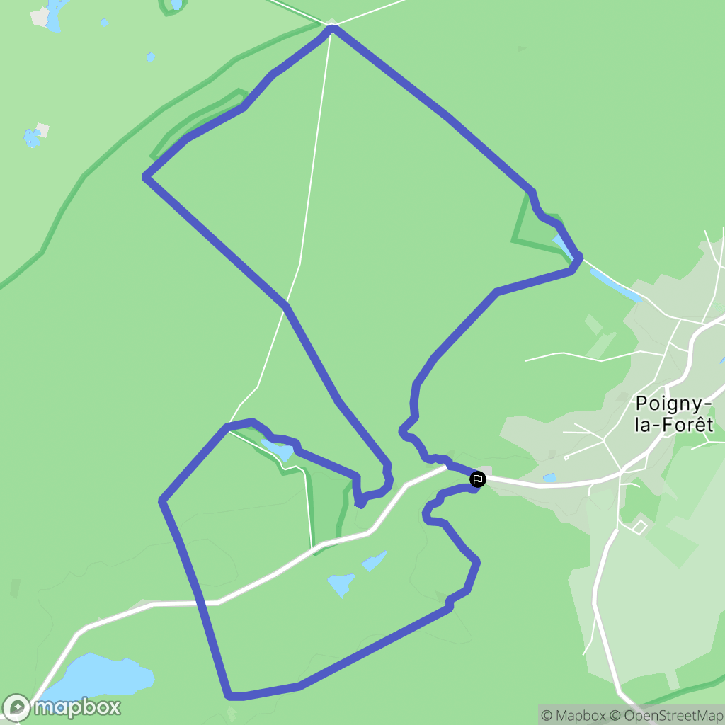 Poigny-la-Forêt : carte du parcours de randonnée - France