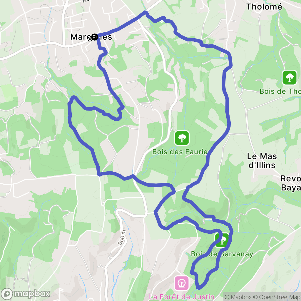 Marennes : carte du parcours de randonnée - France