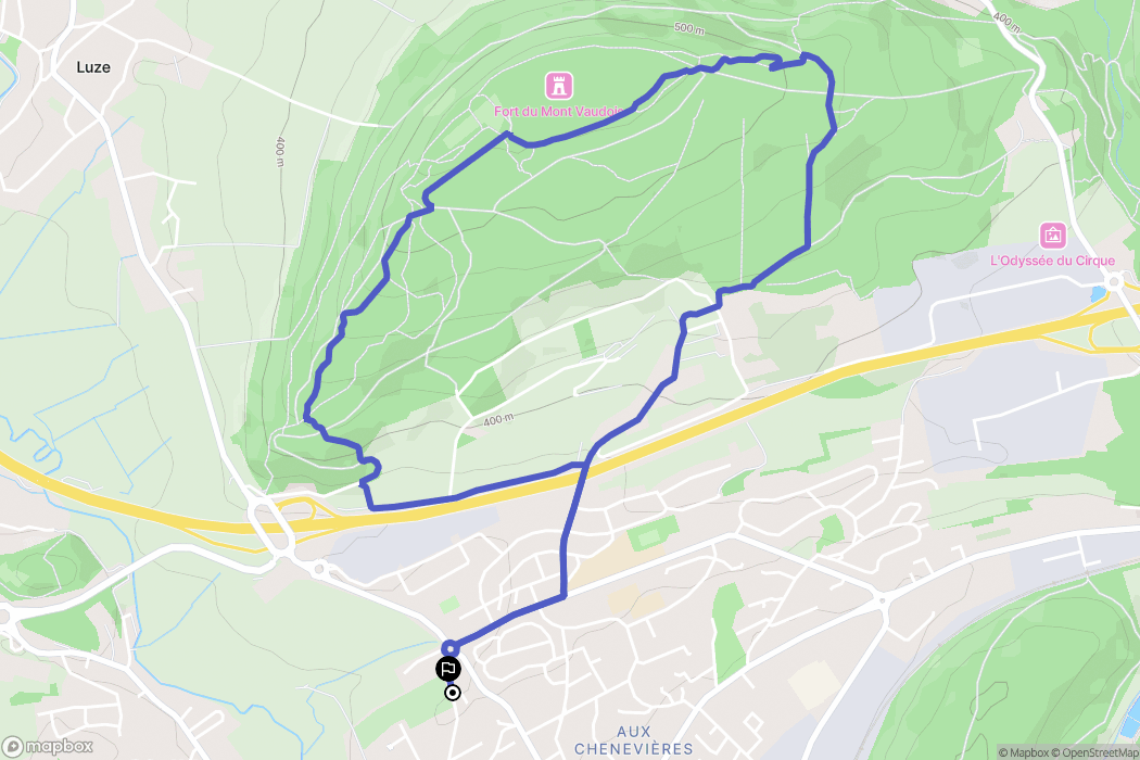 Héricourt : carte du parcours de randonnée - France