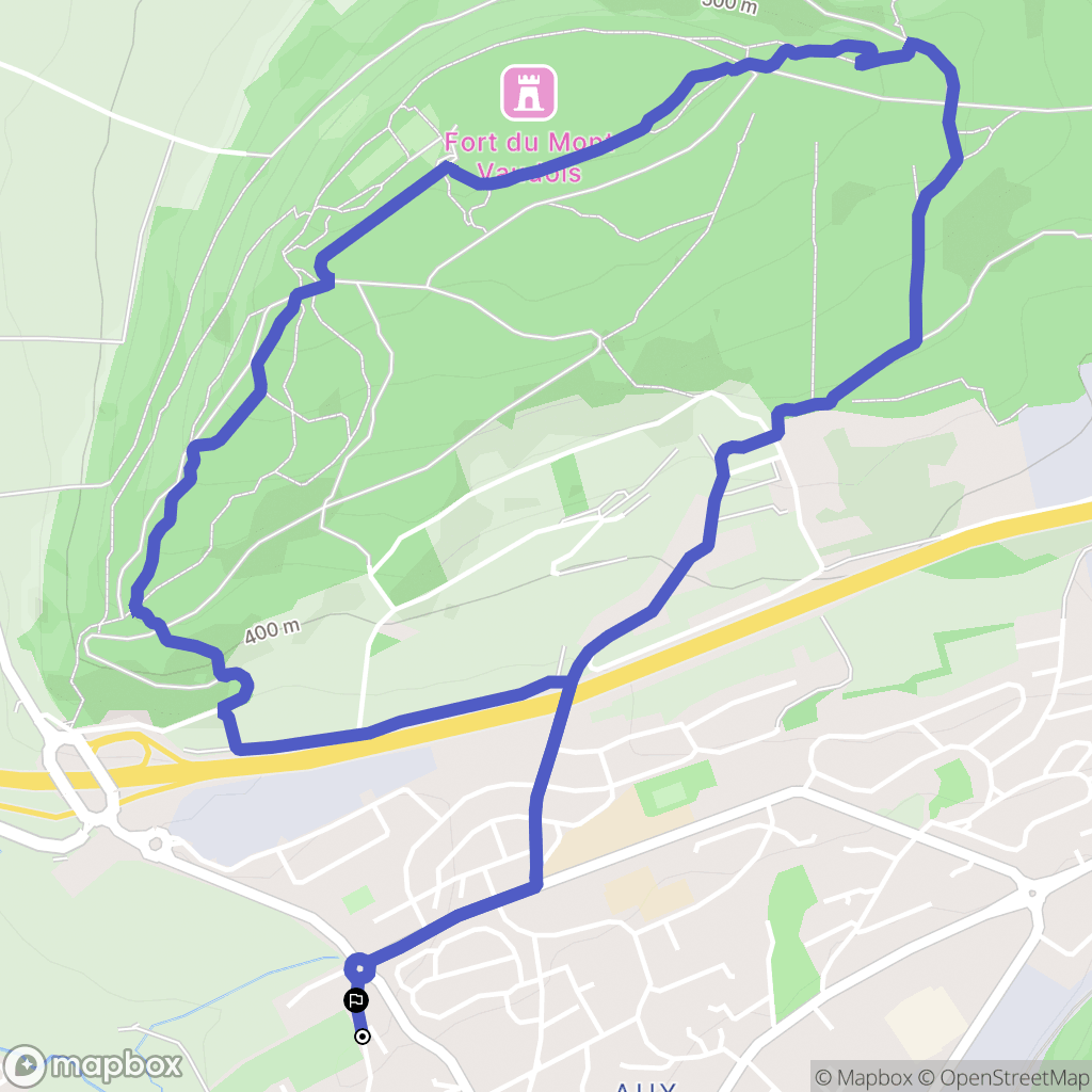 Héricourt : carte du parcours de randonnée - France