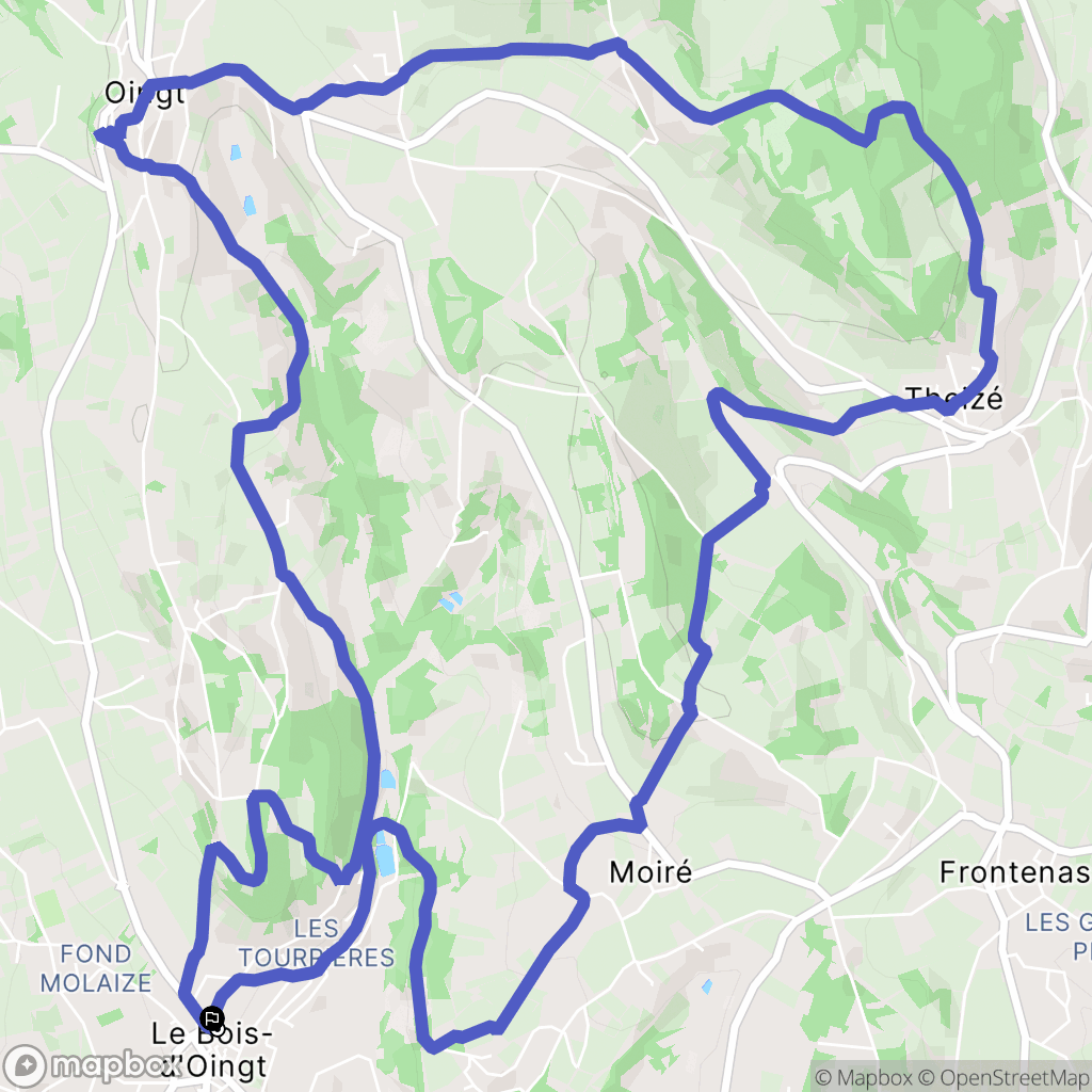 Val d'Oingt : carte du parcours de randonnée - France