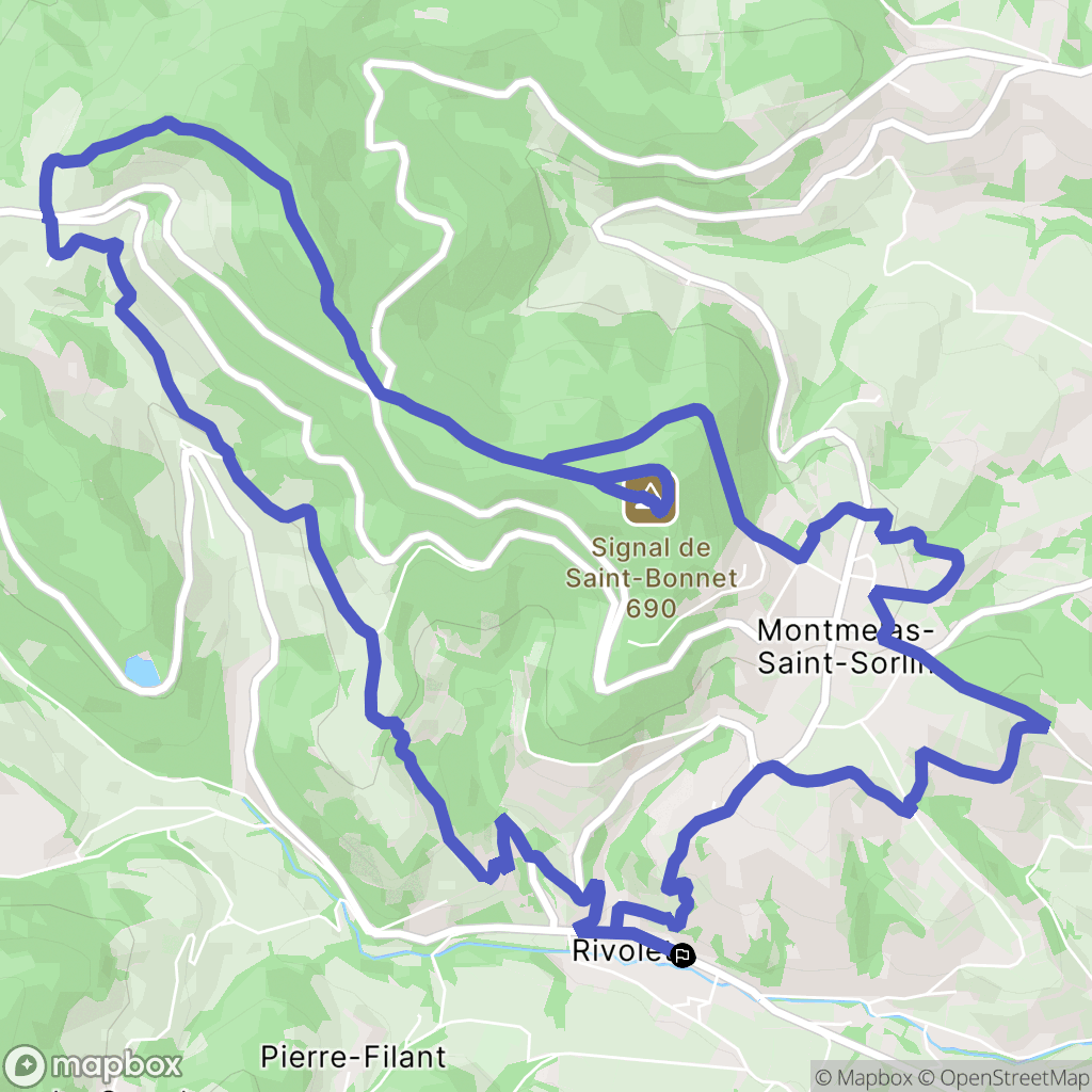 Rivolet : carte du parcours de randonnée - France