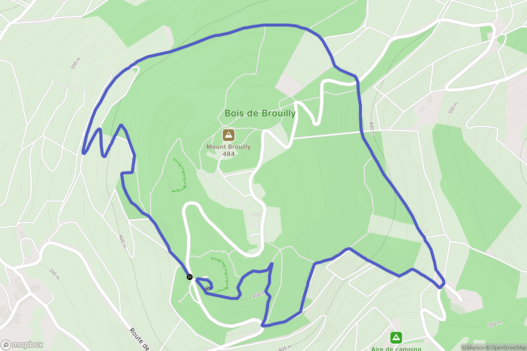 Odenas : carte du parcours de randonnée - France