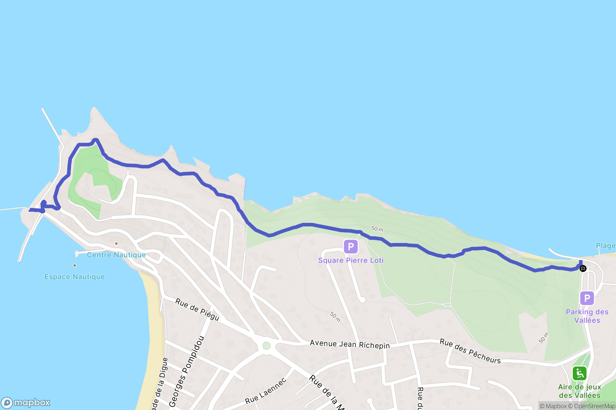 Pléneuf-Val-André : carte du parcours de randonnée - France