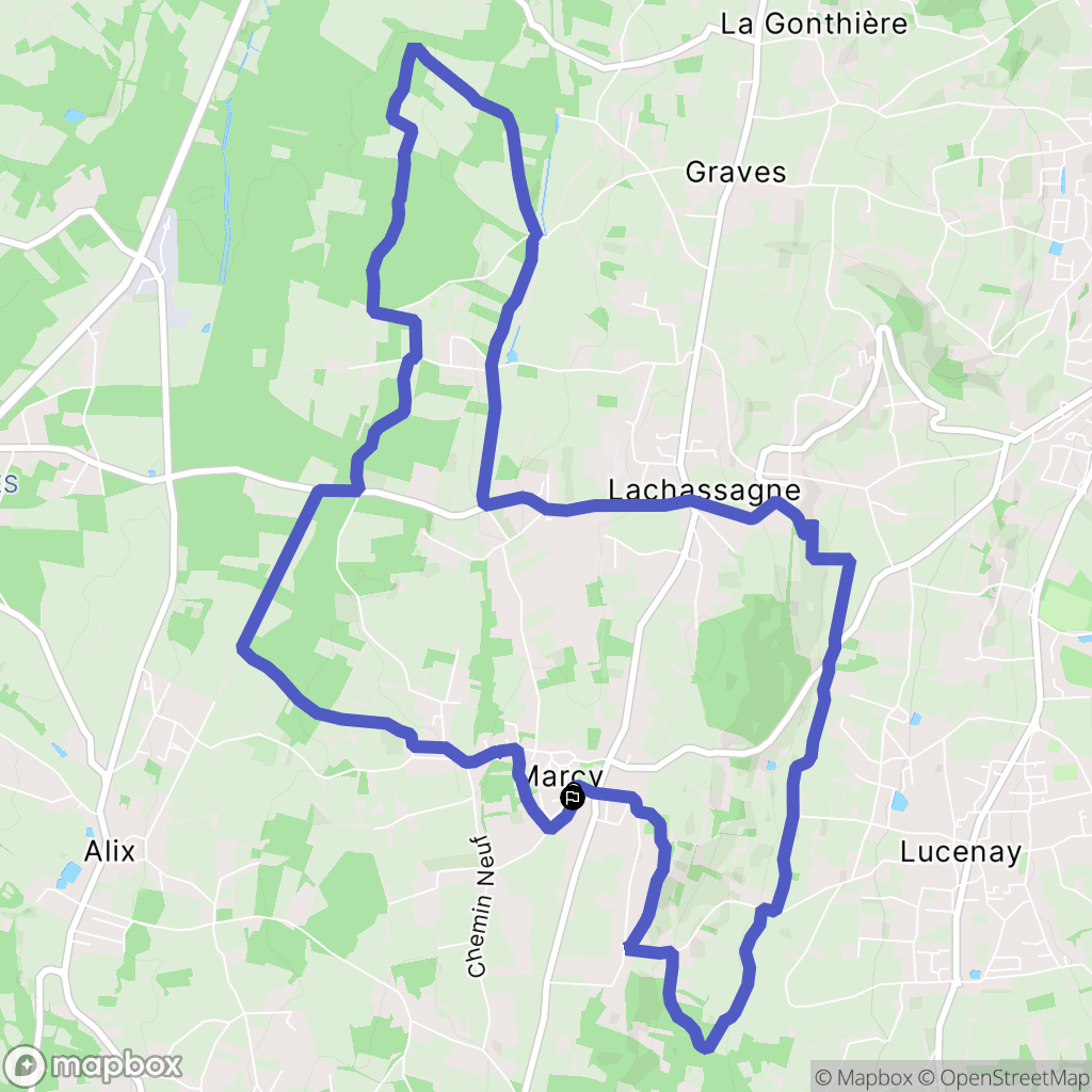 Marcy : carte du parcours de randonnée - France