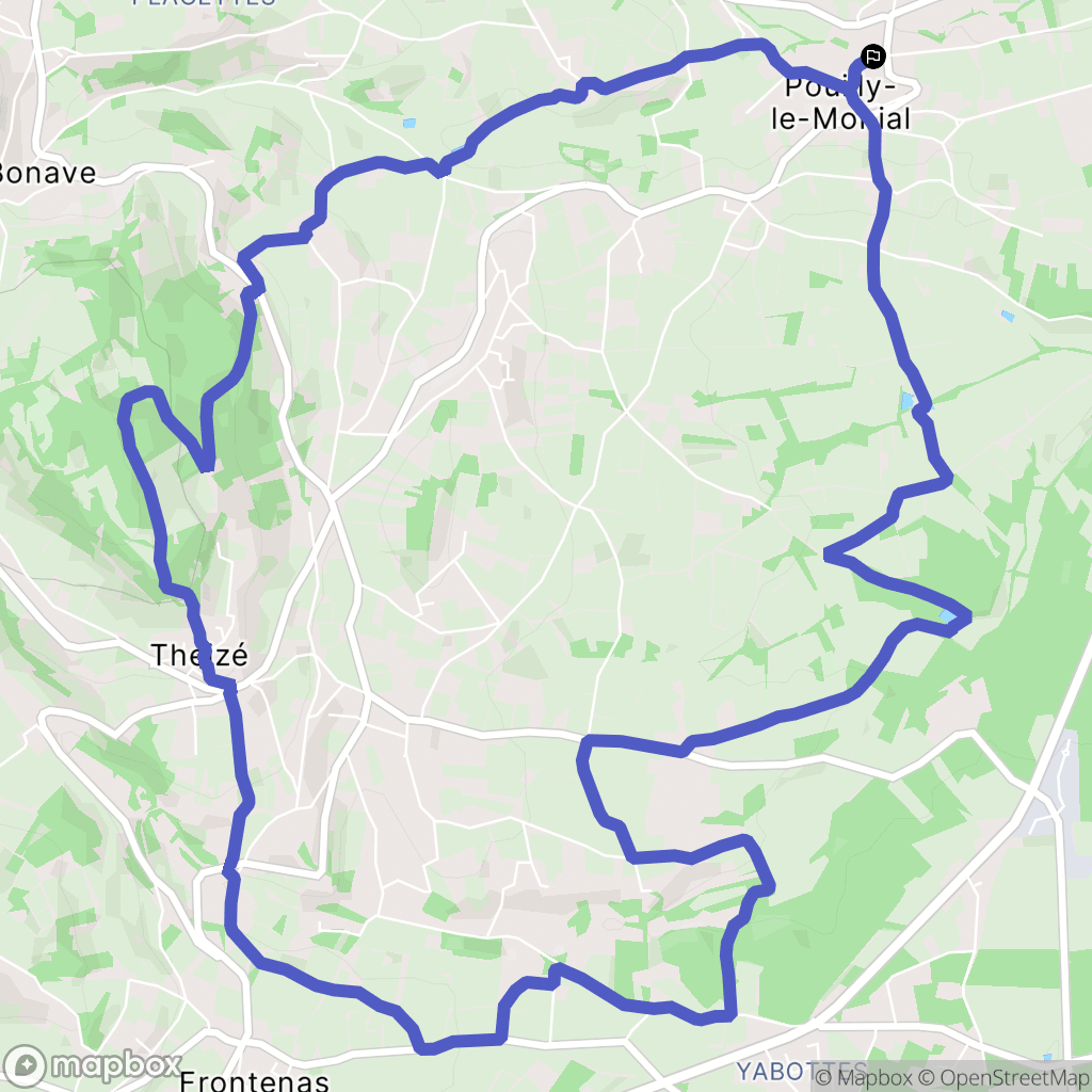 Porte des Pierres Dorées : carte du parcours de randonnée - France