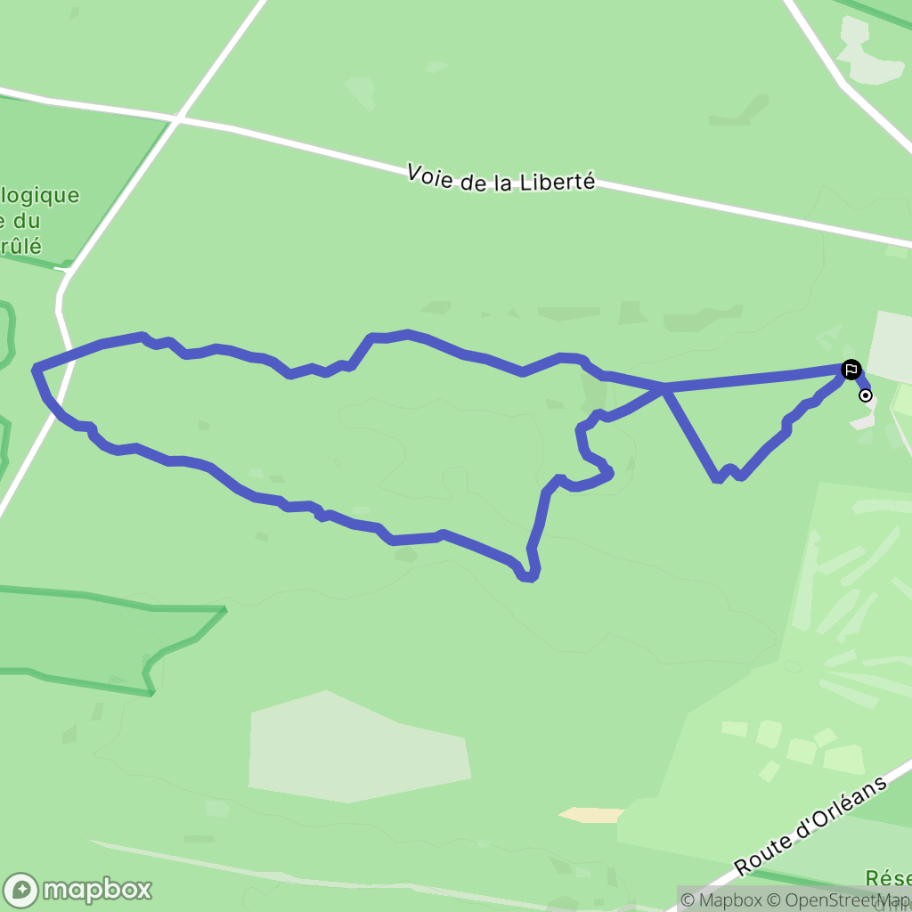 Fontainebleau : carte du parcours de randonnée - France