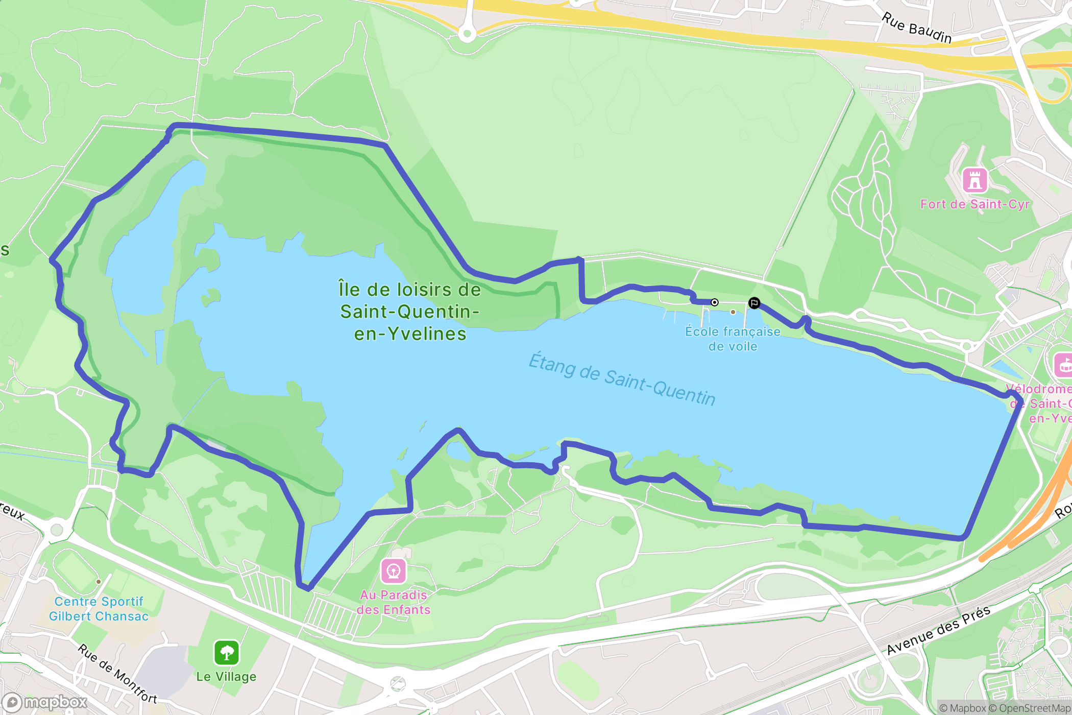Saint-Quentin-en-Yvelines : carte du parcours de randonnée - France