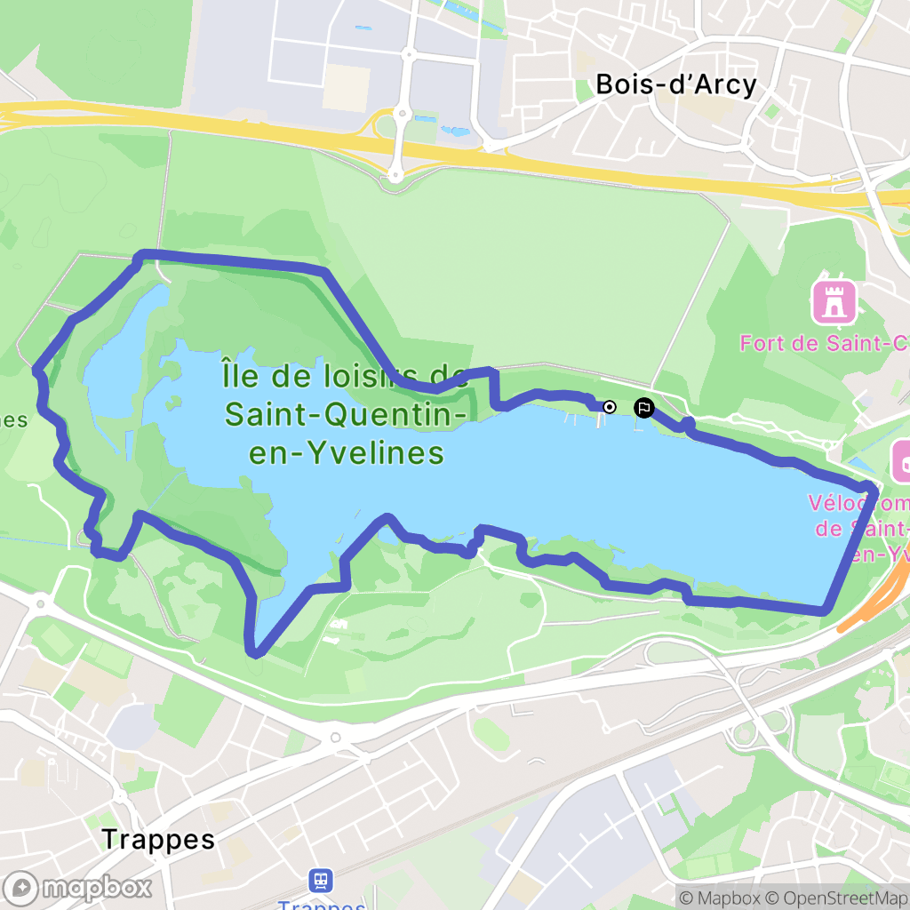 Saint-Quentin-en-Yvelines : carte du parcours de randonnée - France