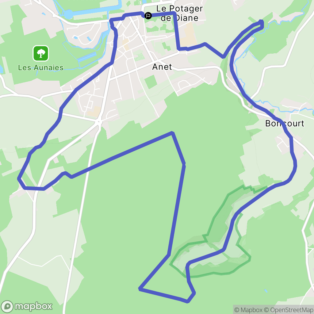 Dreux : carte du parcours de randonnée - France