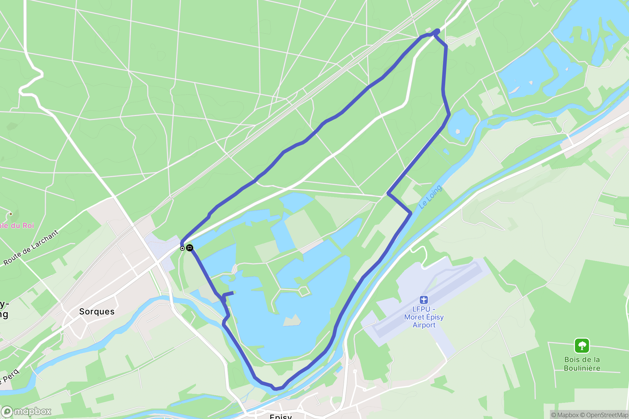 Montigny-sur-Loing : carte du parcours de randonnée - France