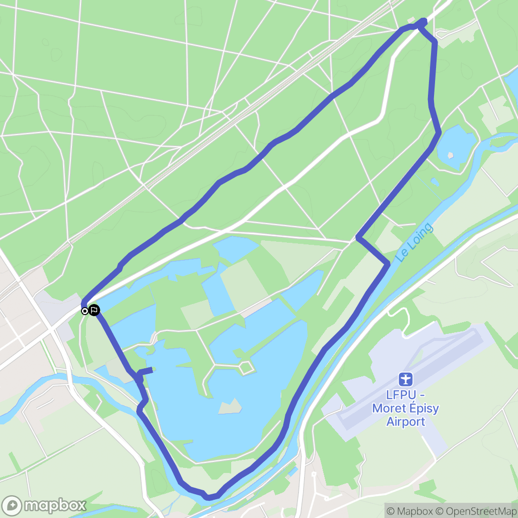 Montigny-sur-Loing : carte du parcours de randonnée - France