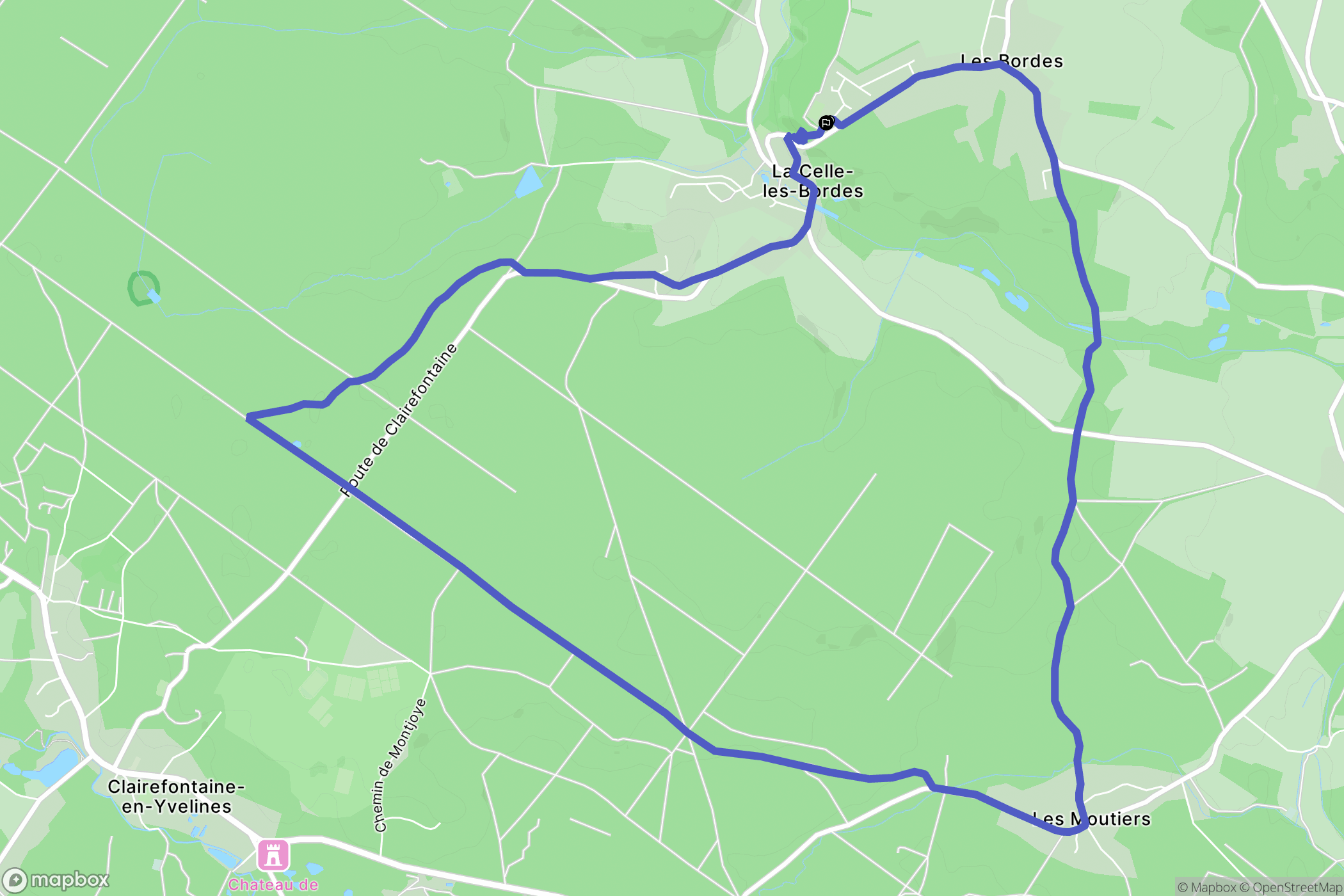 La Celle-les-Bordes : carte du parcours de randonnée - France