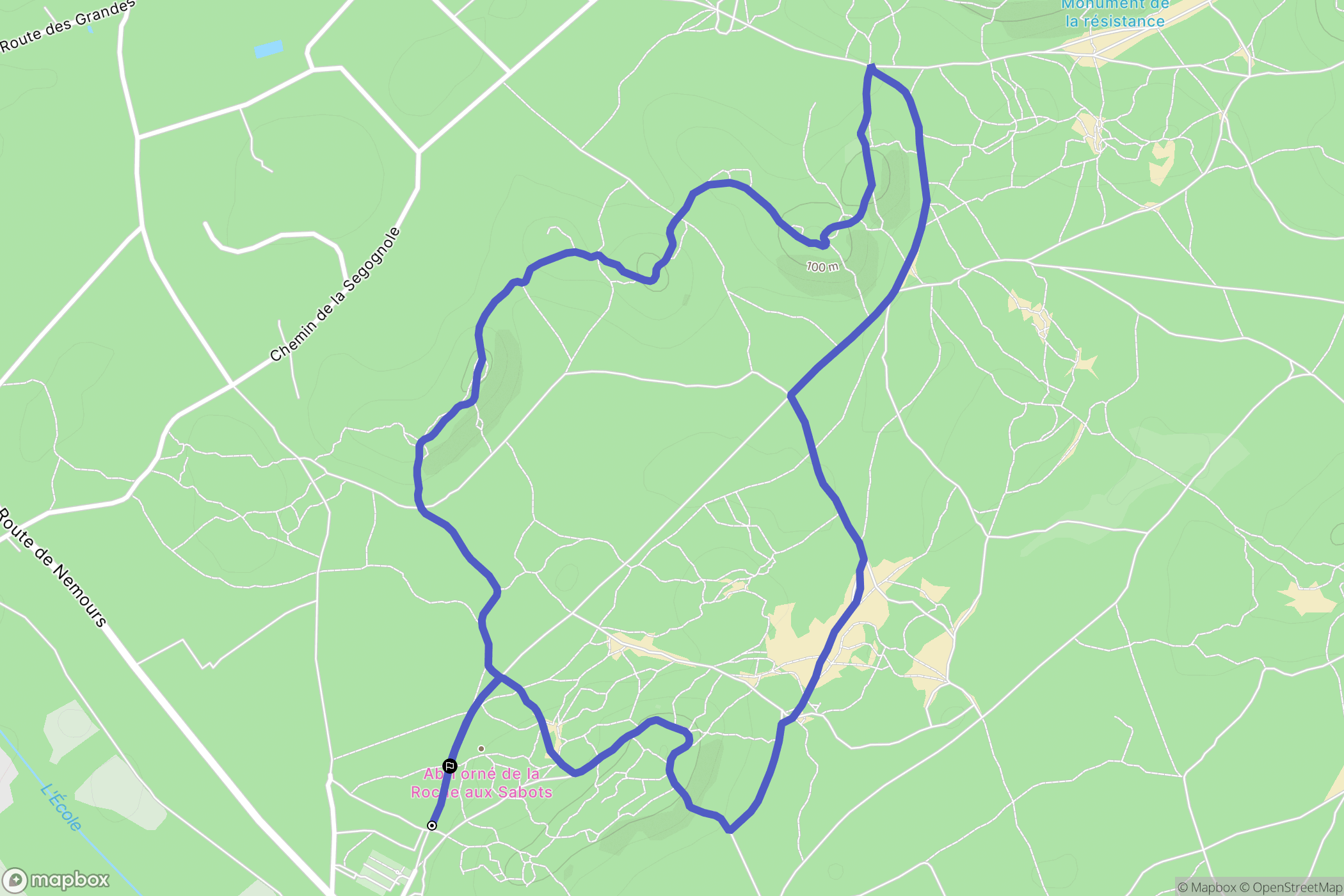 Noisy-sur-École : carte du parcours de randonnée - France